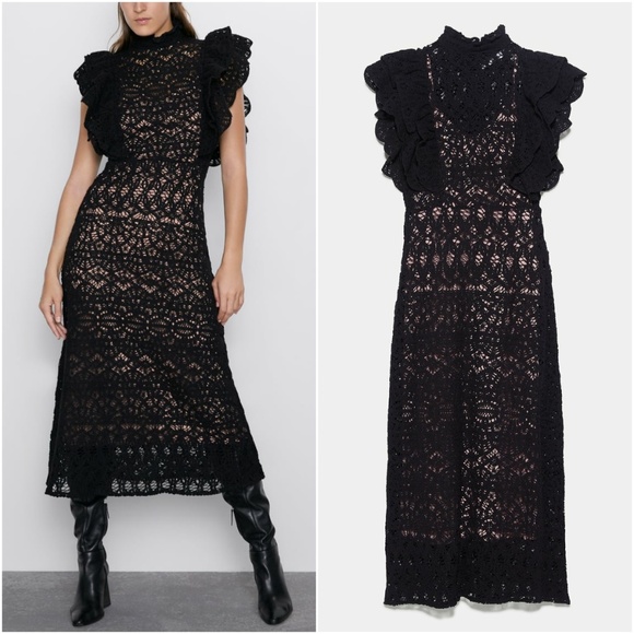 Zara Dresses & Skirts - Zara Textured Ruffle Dress